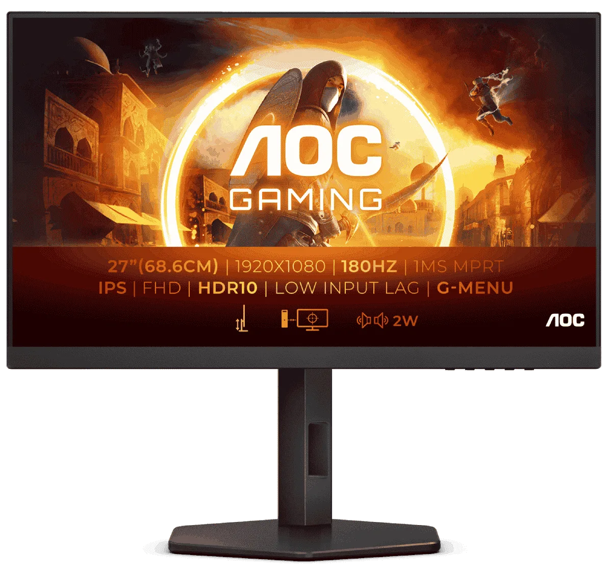 AOC 27G4XE - 27" FHD 180Hz IPS 1ms HDR FreeSync Compatible G-Sync-Seconde Vie — vue 1
