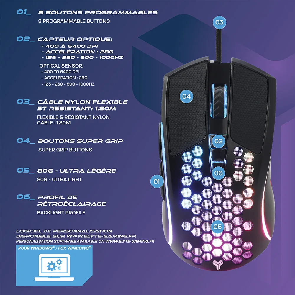 ELYTE MY-300 - Filaire - RGB - Noir — vue 3