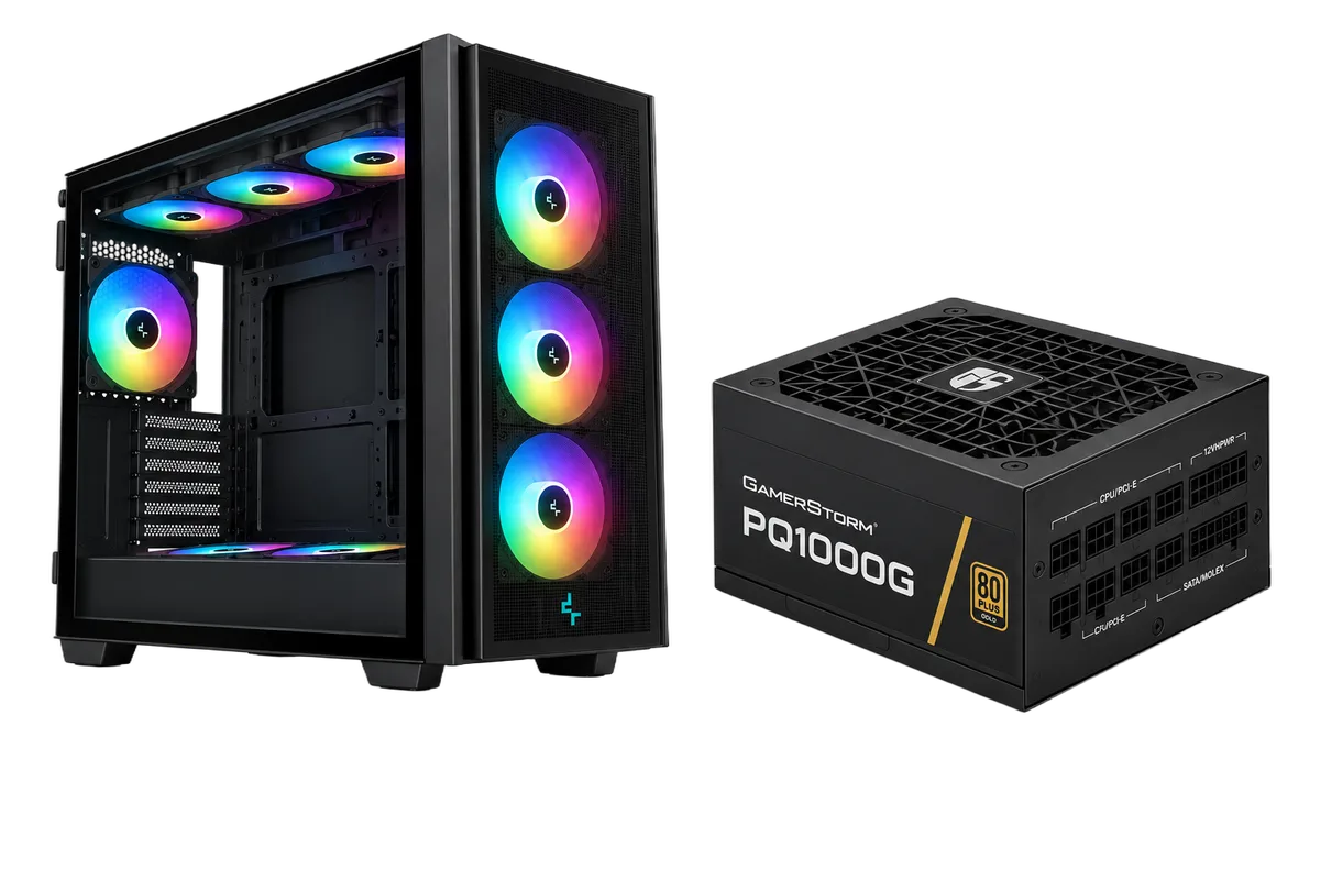 Deepcool CG530 7F Noir+GamerStorm PQ1000G, vue 1
