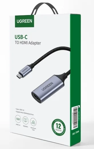 UGREEN Câble USB-C vers HDMI 2.0 Tressé mâle/femelle