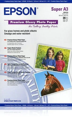 Epson Paper/Prem Glossy Photo A3+250gm2 20sh — vue 1