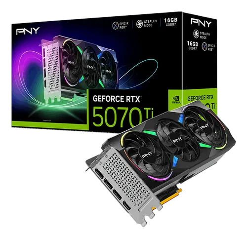 PNY RTX 5070Ti 16GB ARGB Overclocked Triple Fan — vue 11