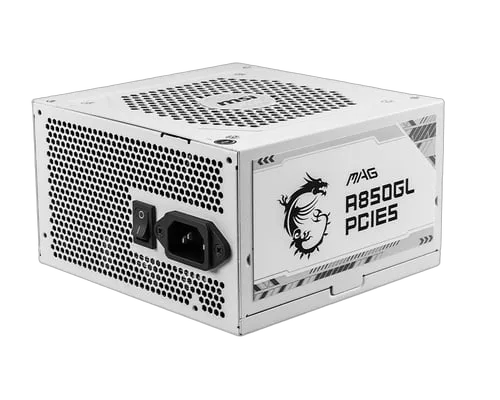 MSI ATX 850W - 80+ GOLD FM - MAG A850GL WHITE PCIE5 — vue 1