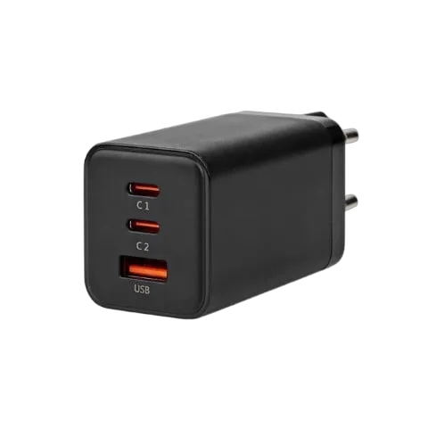Nedis Chargeur GaN Power Delivery 65W - 3 ports - Noir