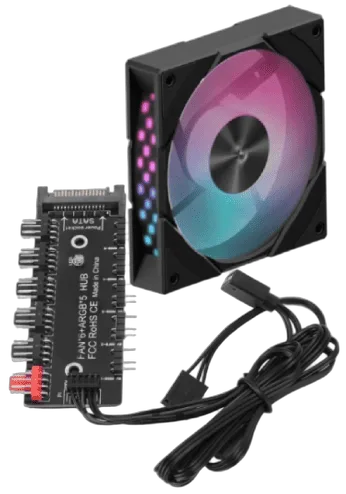 Deepcool R-EDF120-BKAPP86-G-1 + CG580 FAN HUB Noir — vue 1