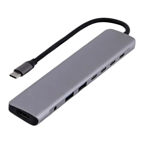 T'nB iClick Hub USB-C - 8 ports - Gris — vue 1