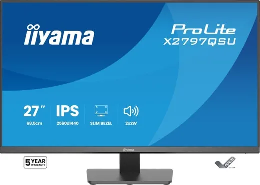 Iiyama X2797QSU-B1 - 27" QHD 75Hz IPS 1ms HP USB HUB