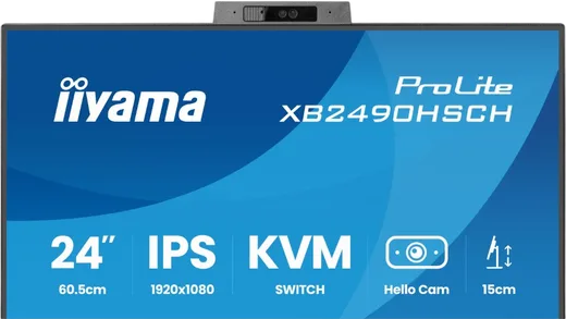 Iiyama Prolite XB2490HSCH-B1 - 23.8" FHD 120Hz Webcam USB-C 65W KVM, vue 12