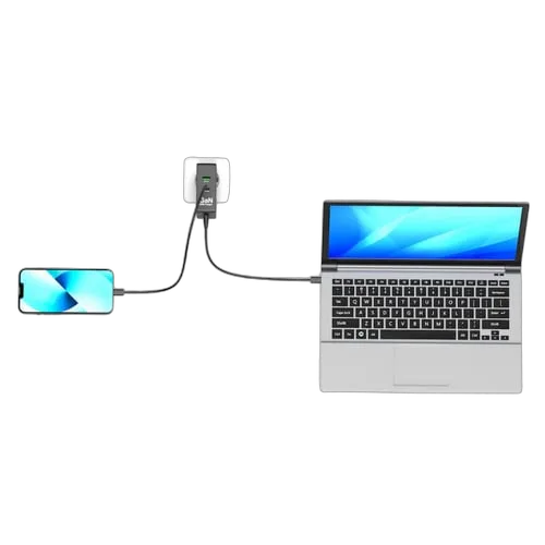 Port Chargeur international GaN USB-C 100W - 2 ports - Noir