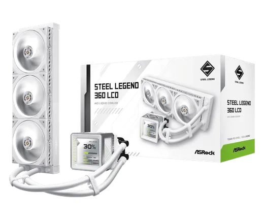 ASRock STEEL LEGEND 360 LCD - 360mm - Blanc
