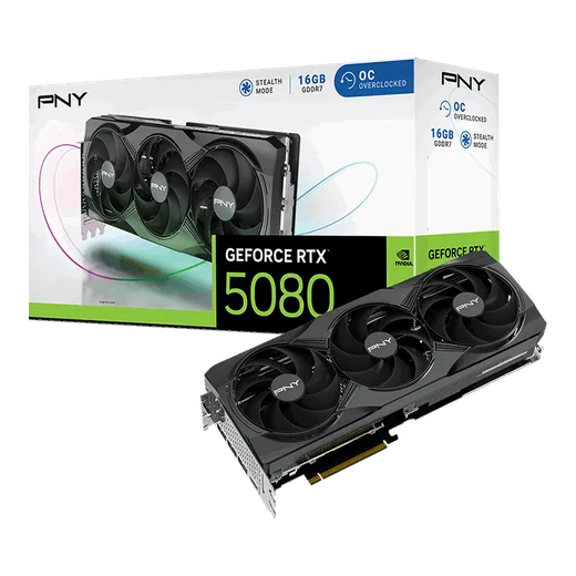 PNY RTX 5080 16GB Overclocked Triple Fan, vue 1