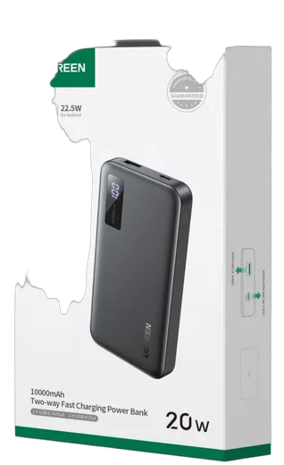 UGREEN USB-C + USB-A - 2 ports - 10000mAh - 20W - Noir