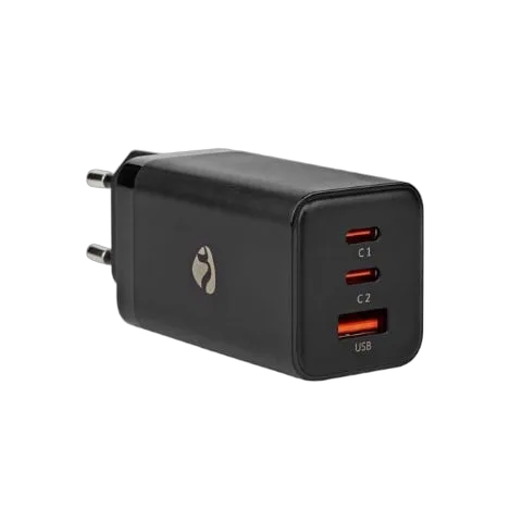 Nedis Chargeur GaN Power Delivery 65W - 3 ports - Noir