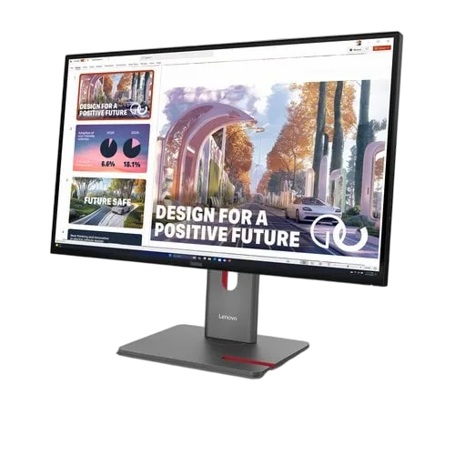 Lenovo Thinkvision P27QD-40 - 27" WQHD 120Hz IPS 6ms HMDI USB-C DisplayPort — vue 3