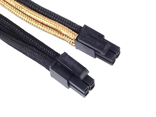 Silverstone Cable tressé 8-Pin EPS/ATX 4+4-Pin 300mm GOLD/Black