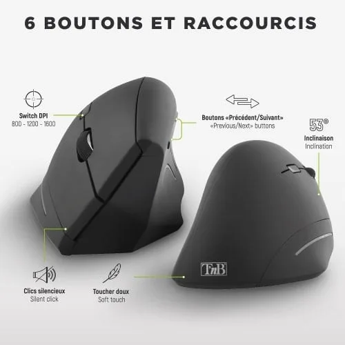 T'nB Ergo Verticale - Sans-Fil - Noir — vue 3