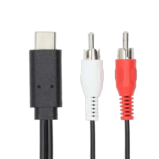 Nedis Câble USB-C vers 2xRCA mâle/mâle - 1m - Noir