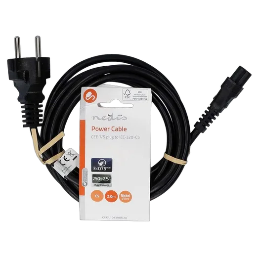 Nedis Câble prise de terre mâle/IEC-320-C5 - 2m - Noir — vue 1