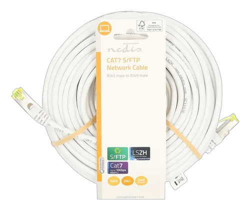Nedis Câble RJ45 CAT7 S/FTP mâle/mâle - 15m - Blanc