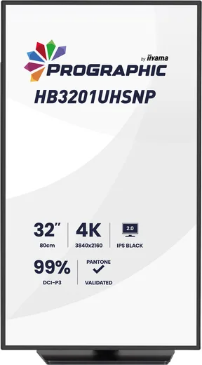 Iiyama ProGraphic - 32" 4K IPS Black 99% DCI P3 USB-C Dock Certifié Pantone