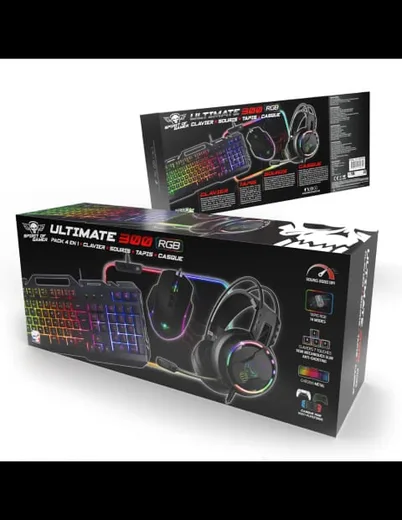 Spirit Of Gamer 4 en 1 Ultimate 300 - Clavier/Souris/Tapis/Casque