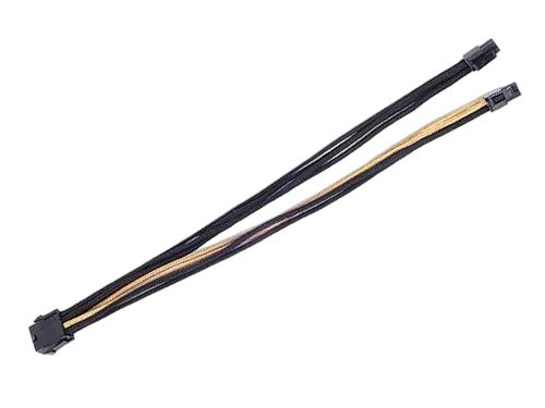 Silverstone Cable tressé 8-Pin EPS/ATX 4+4-Pin 300mm GOLD/Black
