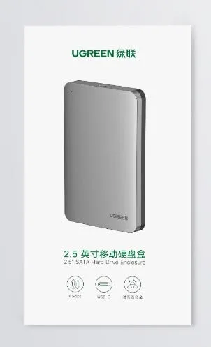 UGREEN USB-C 3.1 vers USB 3.0 pour HDD et SSD - 2.5"SATA - 6To - 0.50m - Gris