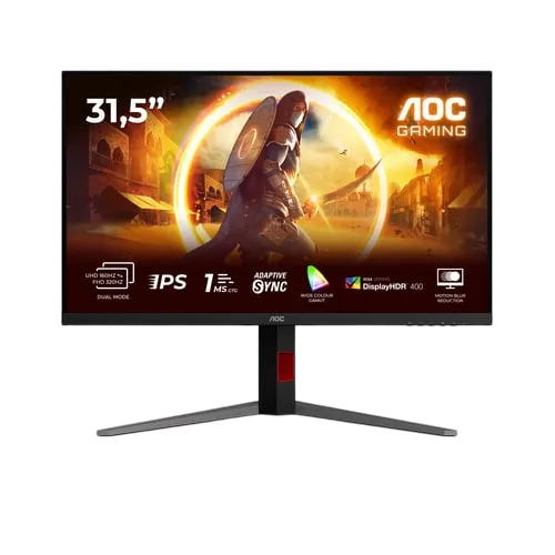 AOC U32G4U - 32" 4K/160Hz FHD/320Hz IPS 0.5ms Pivot G-Sync — vue 1