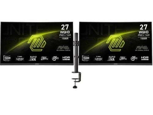 2 x 27" CURVE QHD/180Hz/F-VA/FreeSync + support
