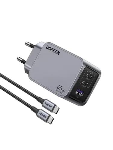 UGREEN Chargeur secteur 65W 3 ports + Câble USB-C - 1,5m