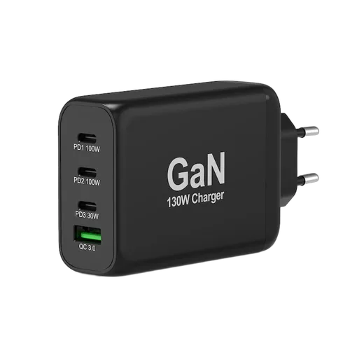 Port Chargeur mural GaN 130W 4 ports + Câble USB-C - 2m — vue 1