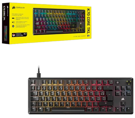 Corsair K70 Core TKL - Mécanique - Filaire - RGB - Noir
