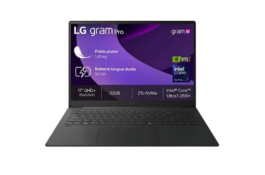 LG GRAM Pro - 17" QHD+ 144Hz U7 155H RTX 5050 32Go 2To W11 — vue 1