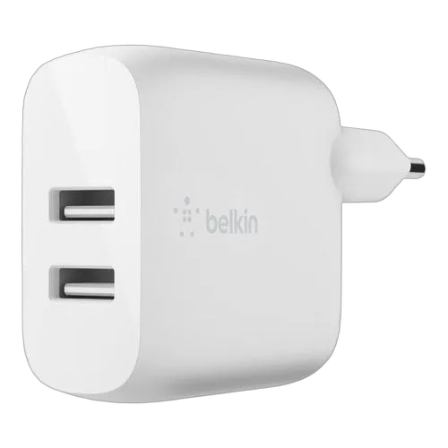 Belkin Dual USB-A Wall Charger w/1M PVC A-C 24W