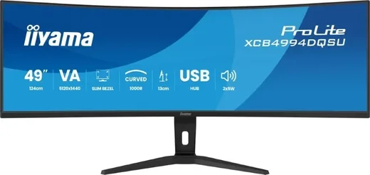 Iiyama Prolite XCB4994DQSU-B1 49" CURVE DQHD 120hz Adaptive Sync + Support — vue 6