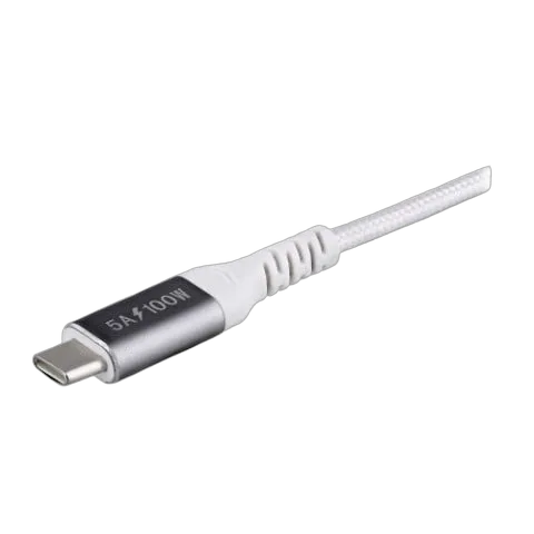 T'nB Câble USB-C vers USB-C - 100W - Tressé - 2m - Blanc