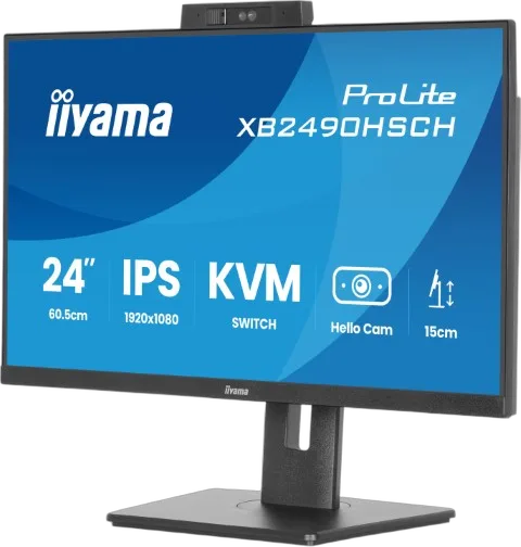 Iiyama Prolite XB2490HSCH-B1 - 23.8" FHD 120Hz Webcam USB-C 65W KVM
