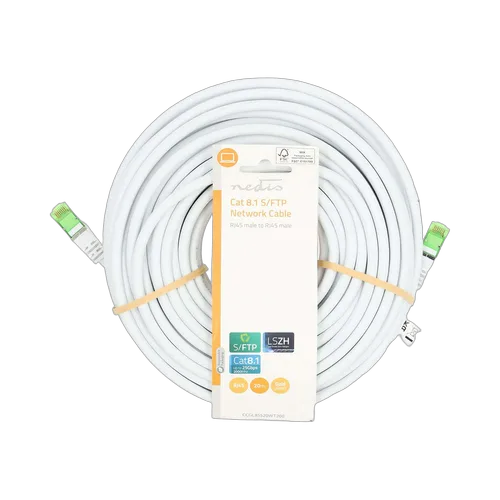 Nedis Câble RJ45 CAT8.1 S/FTP mâle/mâle - 20m - Blanc