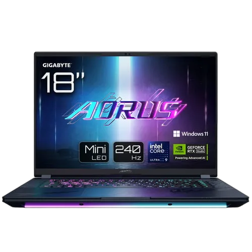 Gigabyte AORUS MASTER 18 BZHC6FRD45SP - 18" QHD+ 240Hz Mini-LED U9-275HX RTX 5090 64Go 2To W11P — vue 1