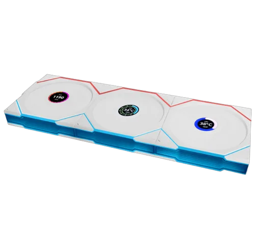 Lian-Li UNI FAN TL Sans fil LCD ARGB PWM + Contrôleur Reverse Blade - Pack 3x120mm - Blanc