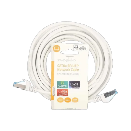 Nedis Câble RJ45 Cat6a S/FTP - 5m - Blanc — vue 1
