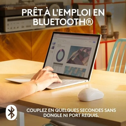 Logitech M240 Silent - Sans-Fil - Blanc