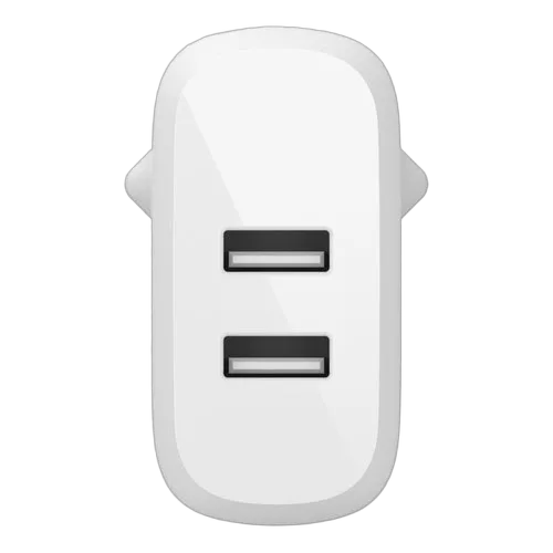 Belkin Dual USB-A Wall Charger 12W X2 White — vue 3