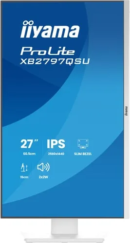 Iiyama Prolite XB2797QSU-W1 - 27" QHD 75Hz IPS 1ms Pivot Adaptive Sync