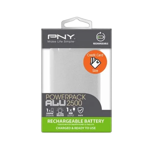 PNY PowerPack ALU 2500 mAh - USB-A - Gris