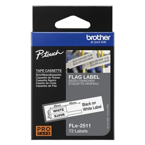 Brother BLACK ON WHITE FLAG TAPE — vue 4
