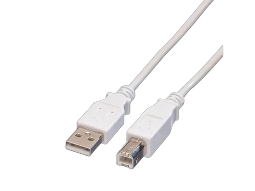 VALUE Câble USB-A 2.0 vers USB-B mâle/mâle- 1,8m - Blanc — vue 1