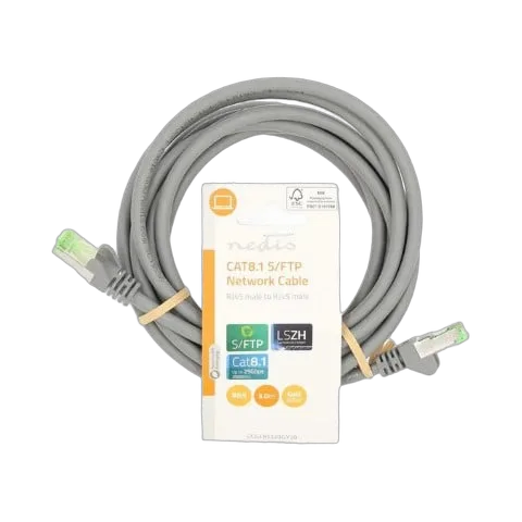 Nedis Câble RJ45 Cat8.1 S/FTP - 3m - Gris — vue 1