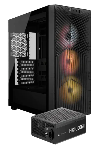 Corsair 3200D RS ARGB Smoke Noir + HX1000i SHIFT Noir, vue 1