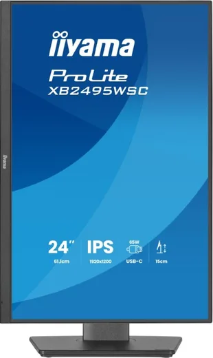 Iiyama Prolite XB2495WSC-B1 - 24.1" FHD+ 100Hz IPS Pivot USB-C 65W